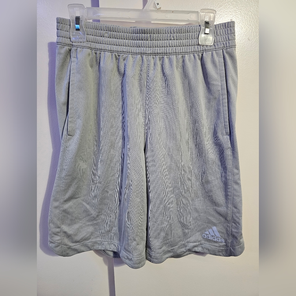 Adidas Men's Medium Light Grey/Black Athletic Shorts